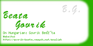 beata govrik business card